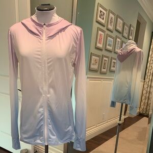 Purple and White Ombre Zip-Up Hoodie